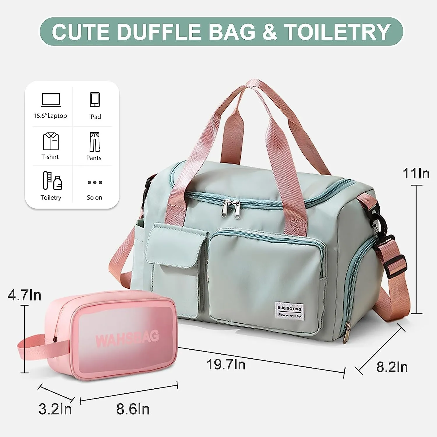 - Shoe for Price-busting Exclusive options Gym Women's Bag Travel Weekend Stylish Adventures Duffle Versatile Compartment with Bag