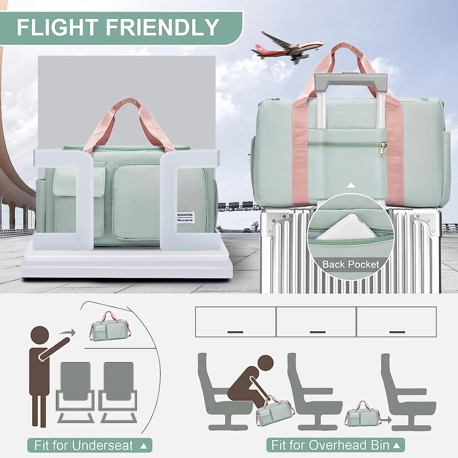 - Shoe for Price-busting Exclusive options Gym Women's Bag Travel Weekend Stylish Adventures Duffle Versatile Compartment with Bag