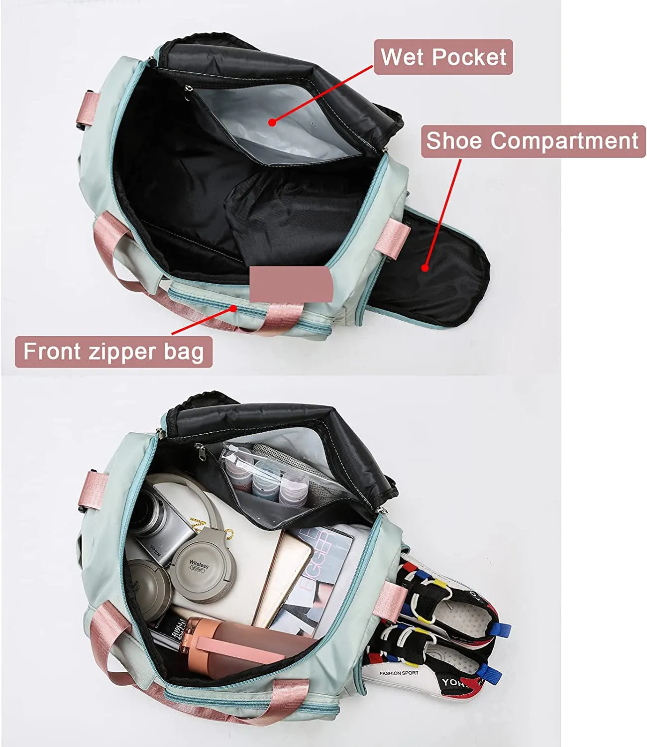 - Shoe for Price-busting Exclusive options Gym Women's Bag Travel Weekend Stylish Adventures Duffle Versatile Compartment with Bag
