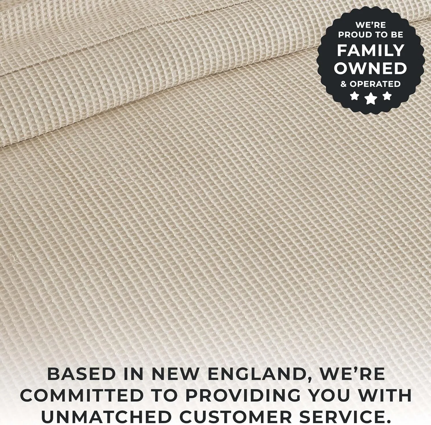 100% Cotton Blanket for King Size Bed - Tan Waffle Weave Lightweight Summer Bed Blanket - 102x90in Prewashed Breathable, Woven, Layering Blanket (King, Oatmeal)
