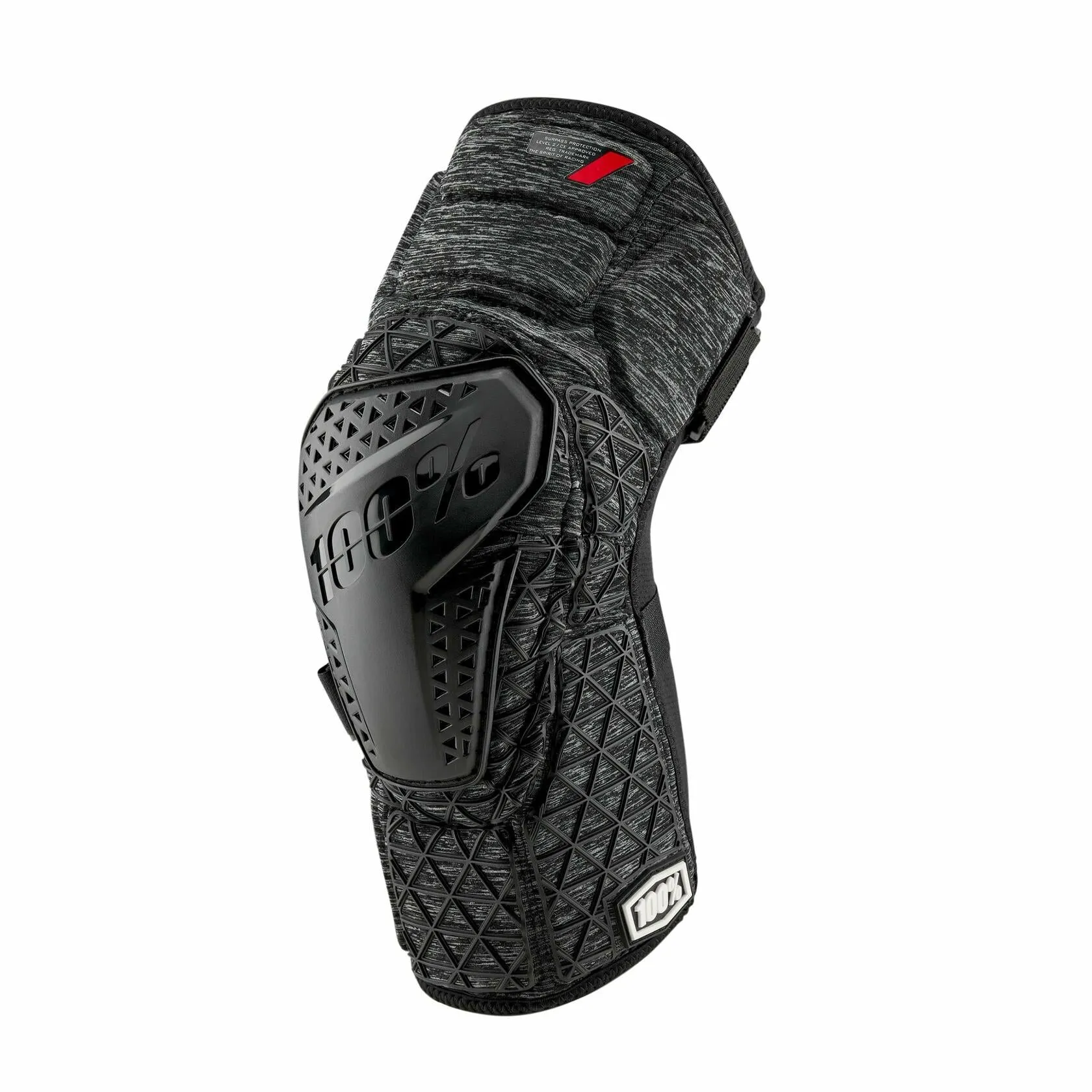 100% SURPASS KNEE GUARDS GREY HEATHER/BLACK LG 70009-00007