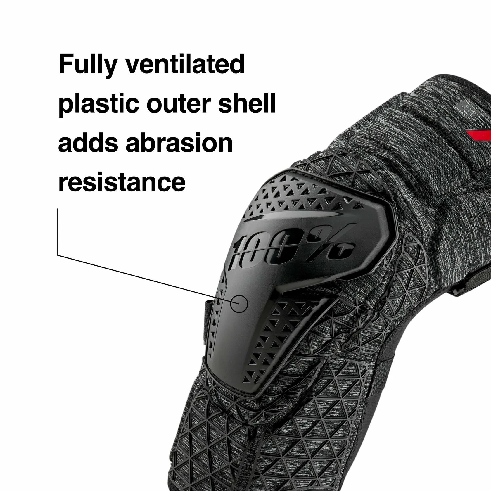100% SURPASS KNEE GUARDS GREY HEATHER/BLACK LG 70009-00007