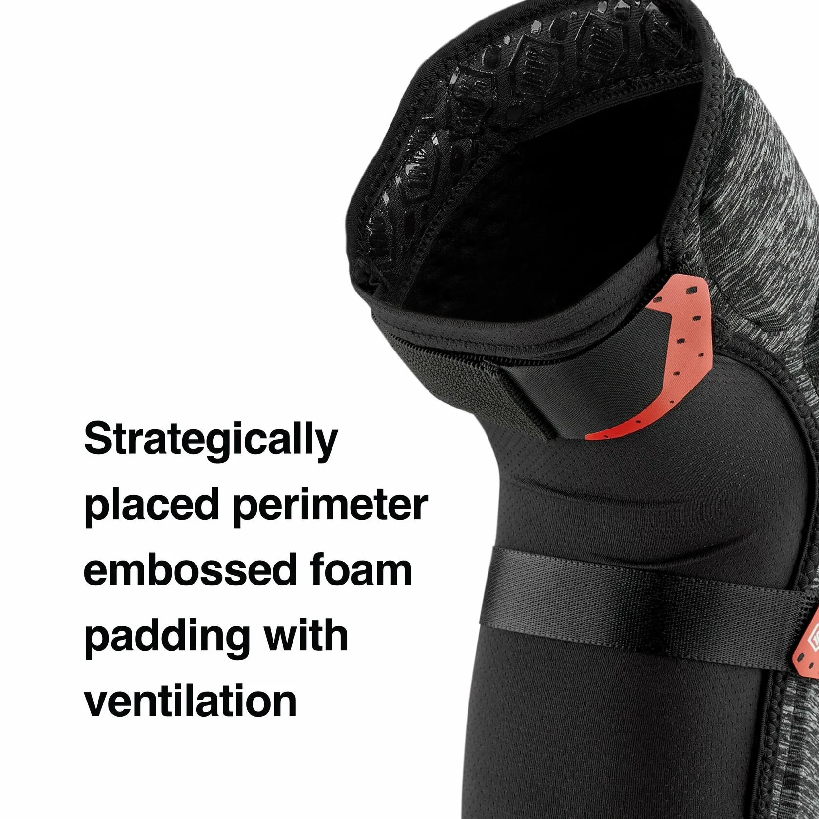 100% SURPASS KNEE GUARDS GREY HEATHER/BLACK LG 70009-00007