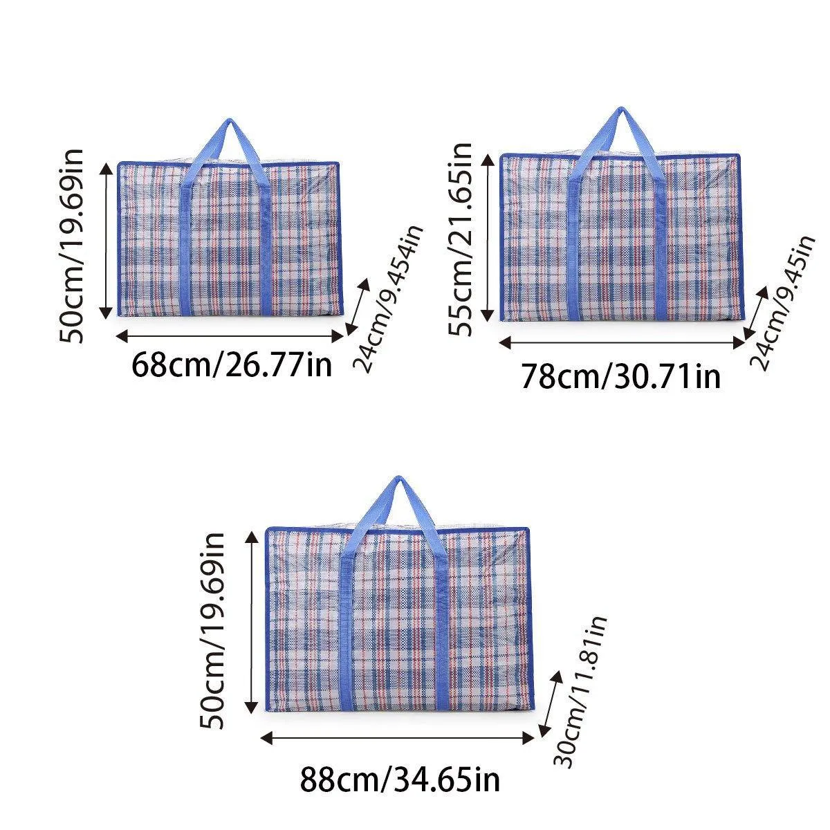 10PCS Large Waterproof Moving Packing Bags Woven Storage Luggage Quilt Bags