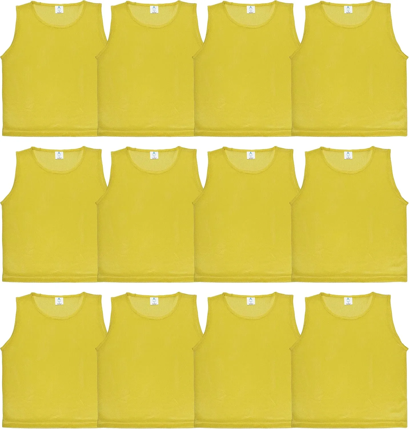 12 pcs Duramesh Pinnies/Scrimmage Vest - Kids Youth and Adult Pinnies, Numbered Penny Jerseys for Soccer
