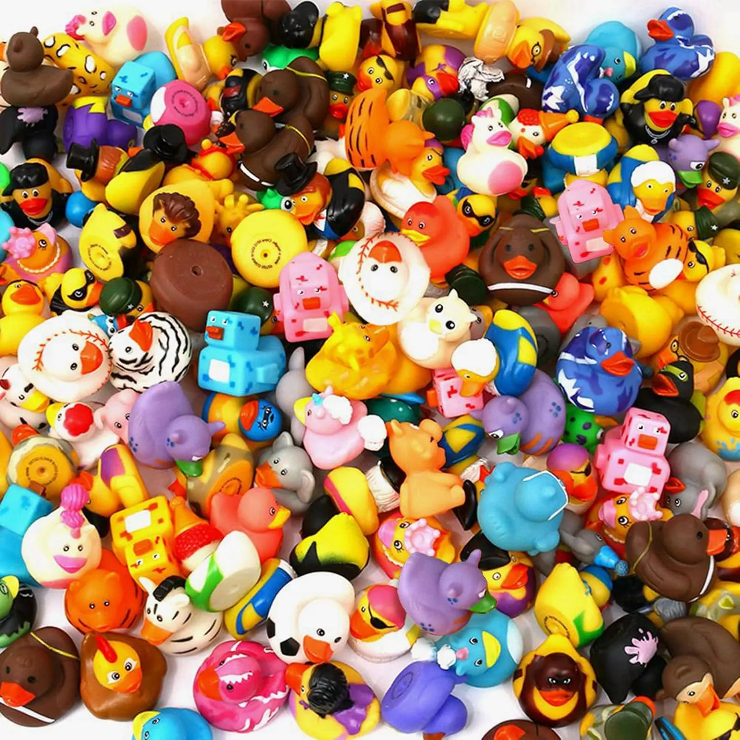 120 Pack Rubber Duck for Jeeps Ducking - 2.3 Inch Bulk Floater Duck for Kids - Baby Bath Toy Assortment - Party Favors, Birthdays, Bath Time, and More (50 Varieties)