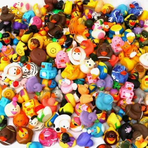 120 Pack Rubber Duck for Jeeps Ducking - 2.3 Inch Bulk Floater Duck for Kids - Baby Bath Toy Assortment - Party Favors, Birthdays, Bath Time, and More (50 Varieties)