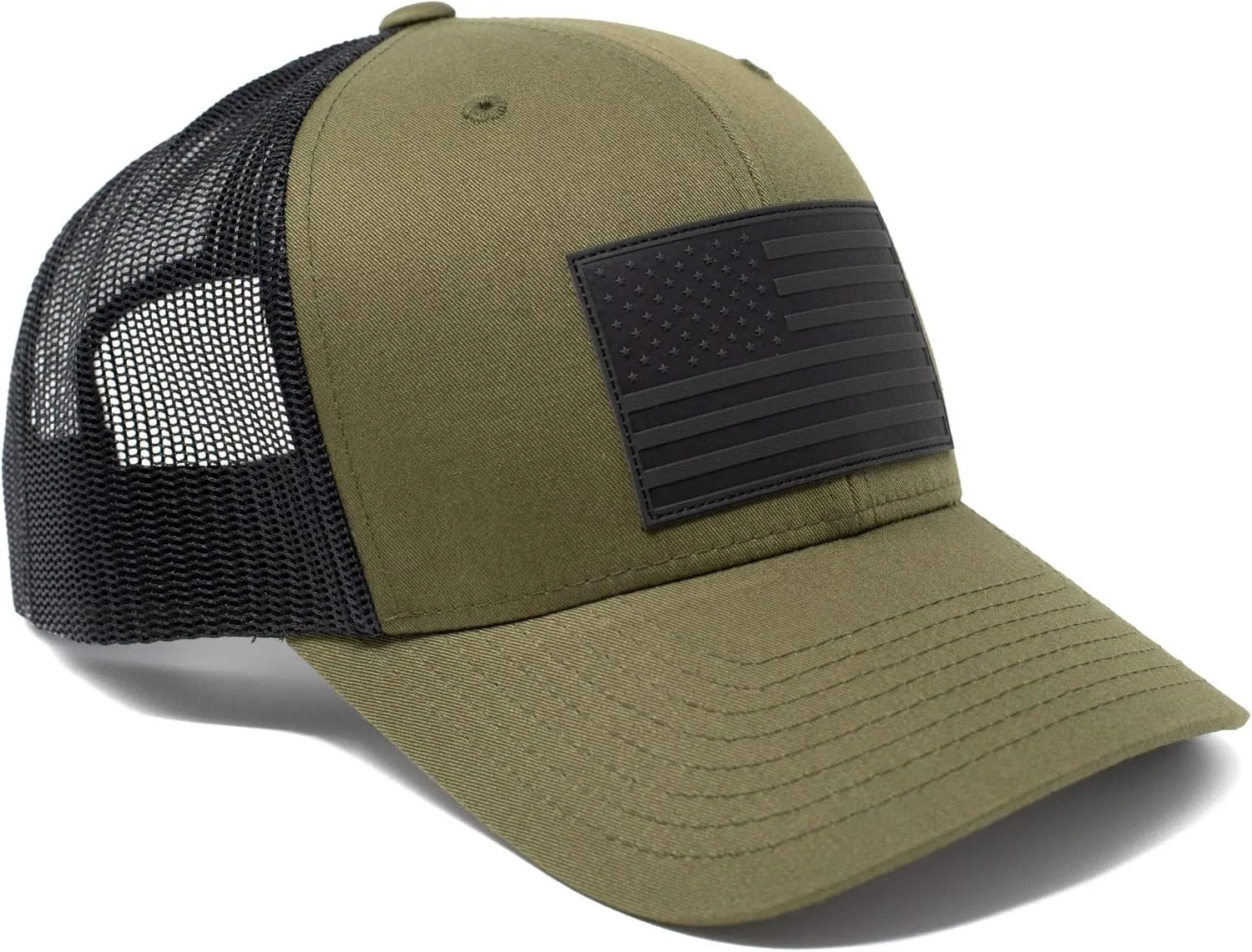 13 STRIPES American Flag Hat – Leather Patch Mesh Back Snapback Hat for Men & Women USA Flag Trucker Hat, Casual Unisex Hat