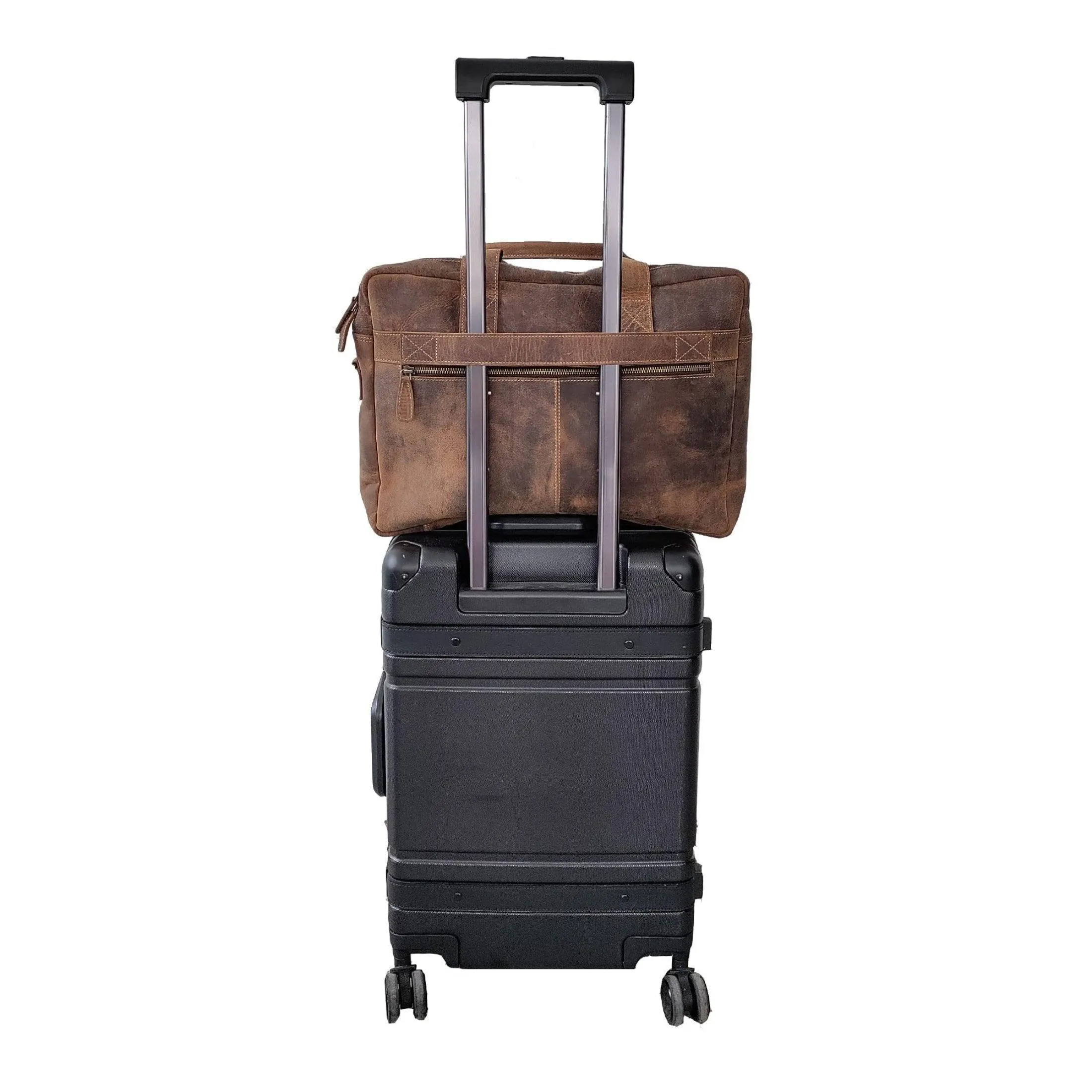 16" Leather Laptop Briefcase – Elegant Office & School Messenger Bag