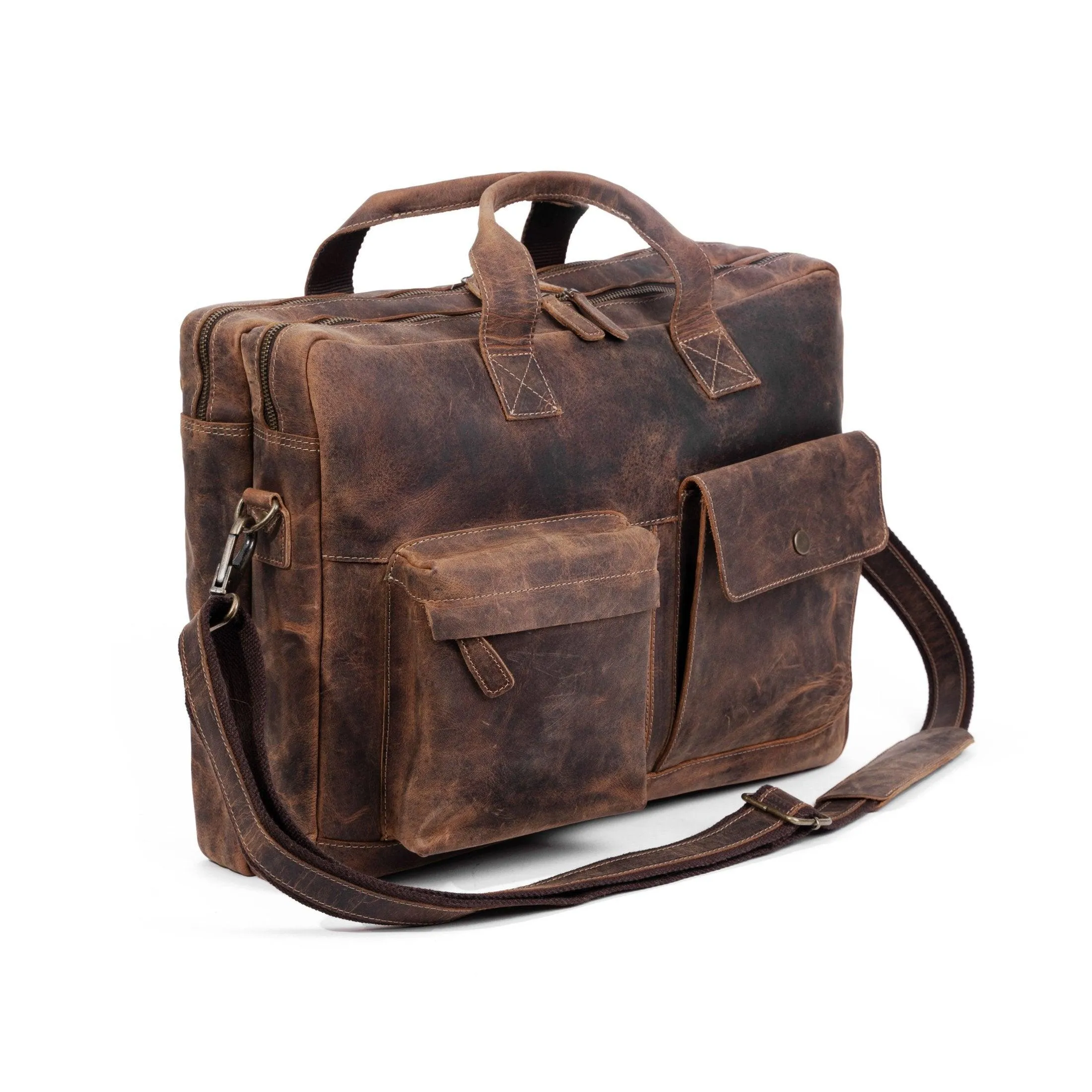 16" Leather Laptop Briefcase – Elegant Office & School Messenger Bag