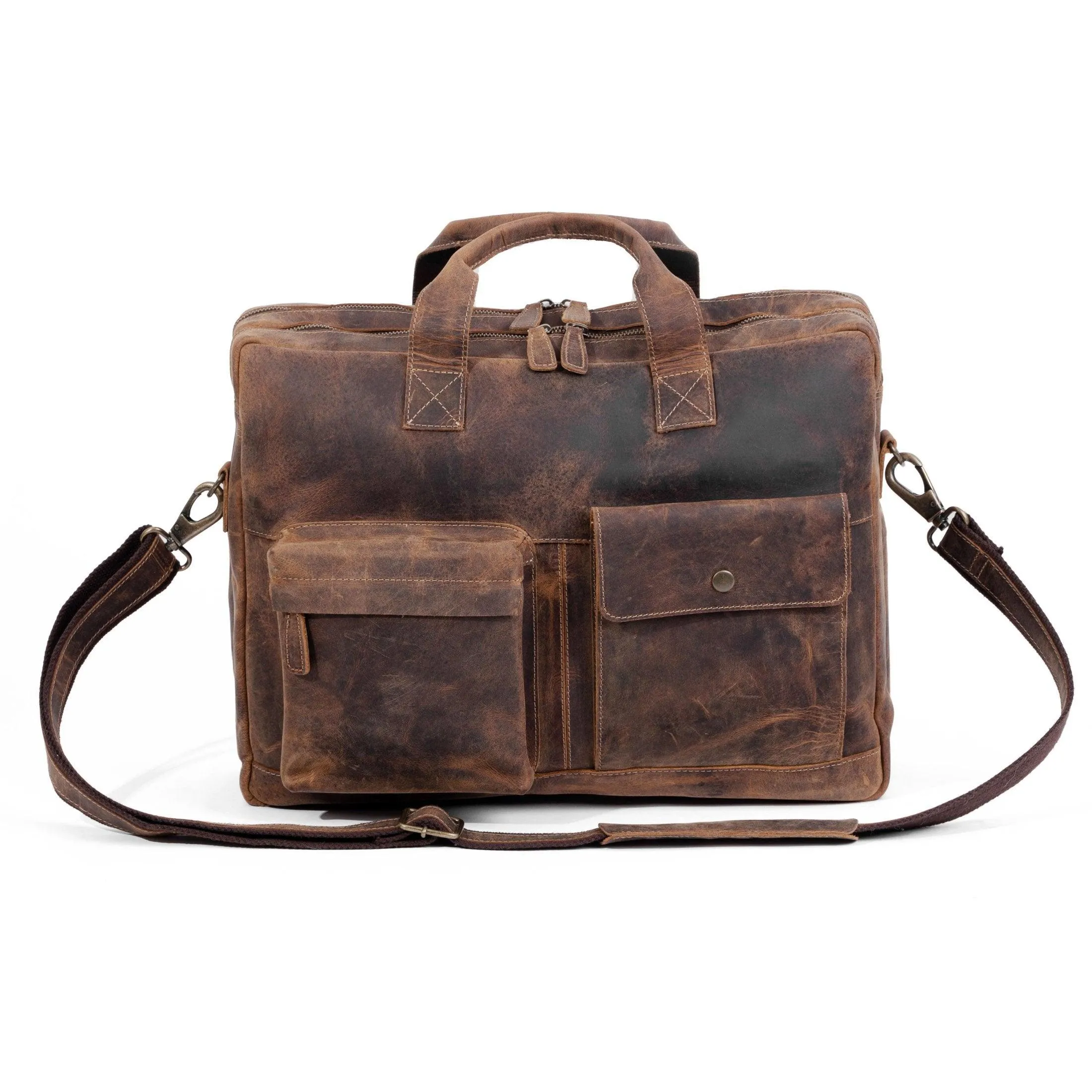 16" Leather Laptop Briefcase – Elegant Office & School Messenger Bag
