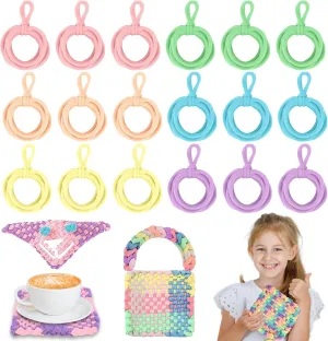180 Pcs 10 Inch Pro Size Potholder Loom Loops Weaving Loom Refill Loops Colorful Loom Loops Extra Large Craft Loops Bulk For Kids Adults Gift DIY Kitchen Supplies Morandi Color (No Weaving Loom Tool)