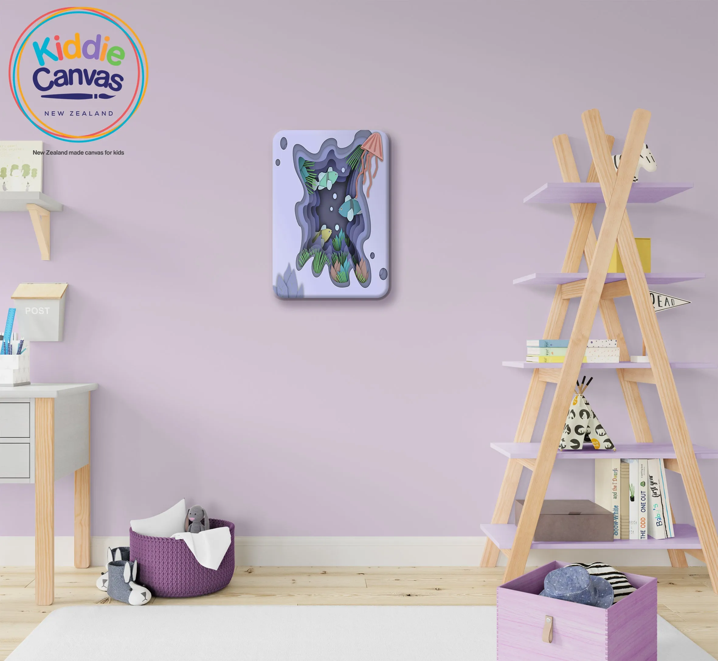 19. Papercut Fish artwork - KIDS CANVAS - by Mina Crafts