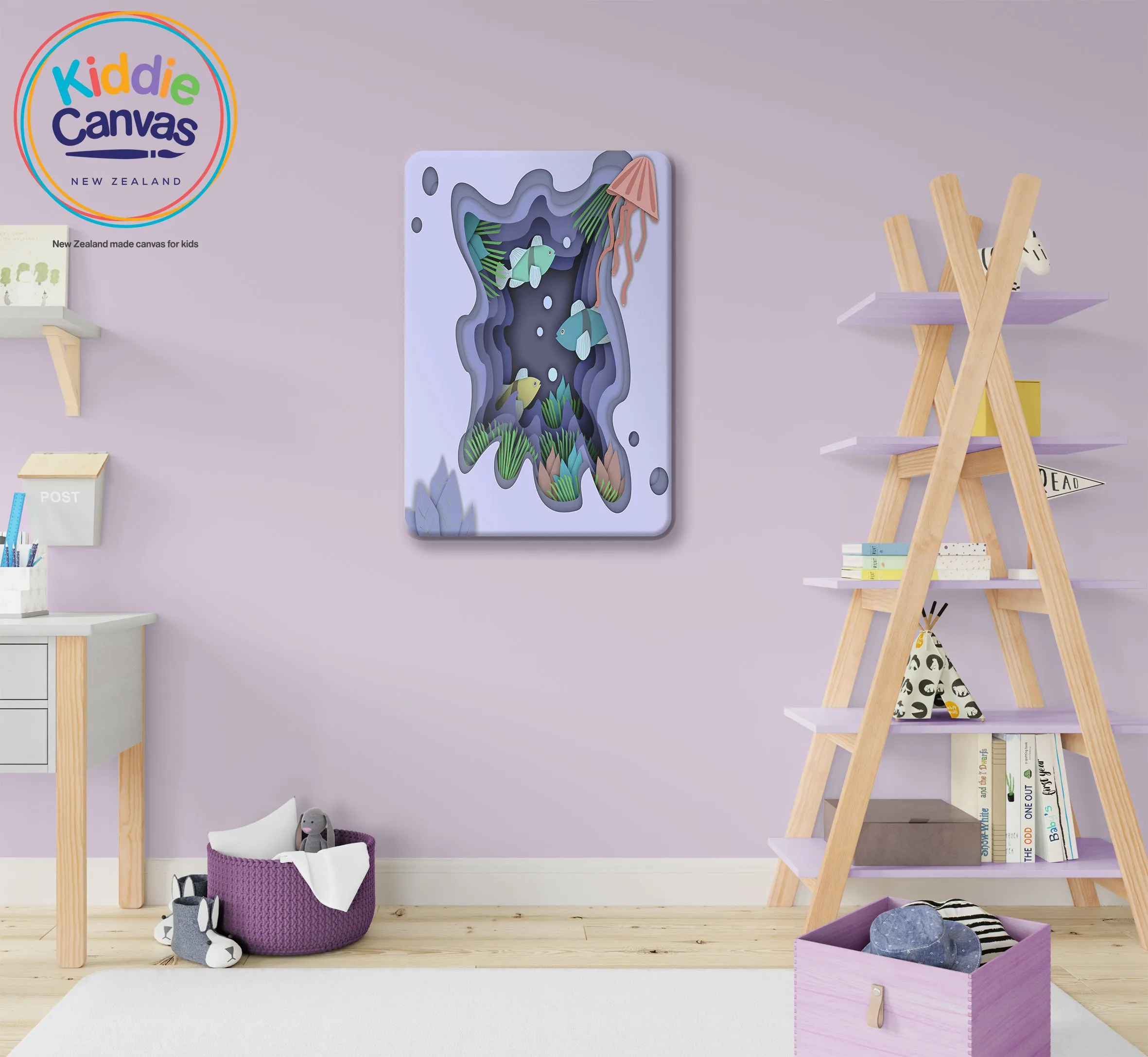 19. Papercut Fish artwork - KIDS CANVAS - by Mina Crafts