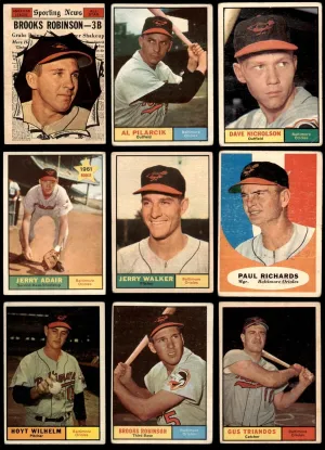 1961 Topps Baltimore Orioles Team Set Baltimore Orioles (Set) VG Orioles