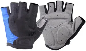 1Pair Multipurpose Gel Half Finger Cycling Gloves Anti Slip Anti Sweat Bicycle Anti Shock MTB Road Bike Sports Gloves,Blue,L