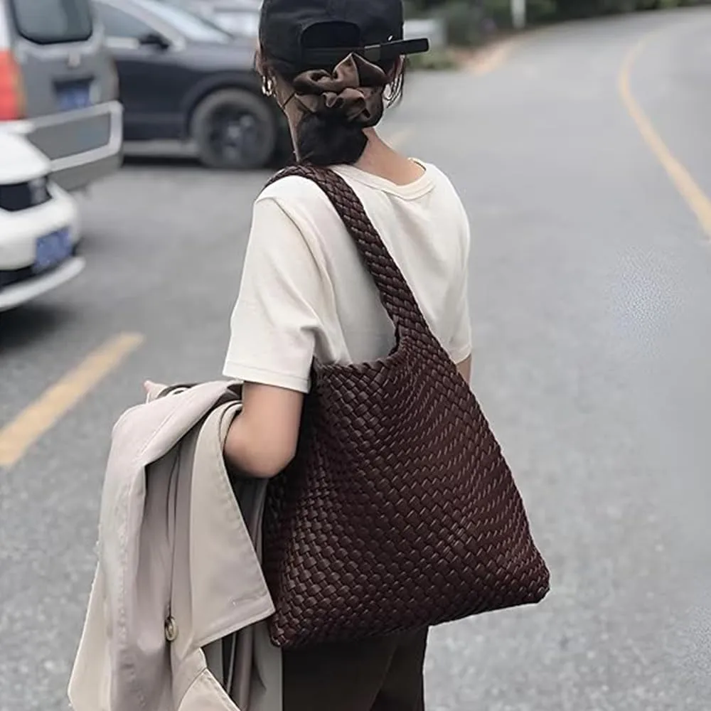 2025 Woven Tote Bag for Women, Extra Large Fashion Shoulder Hobo Bags, Leather Woven Beach Bag, Work Purses for Women