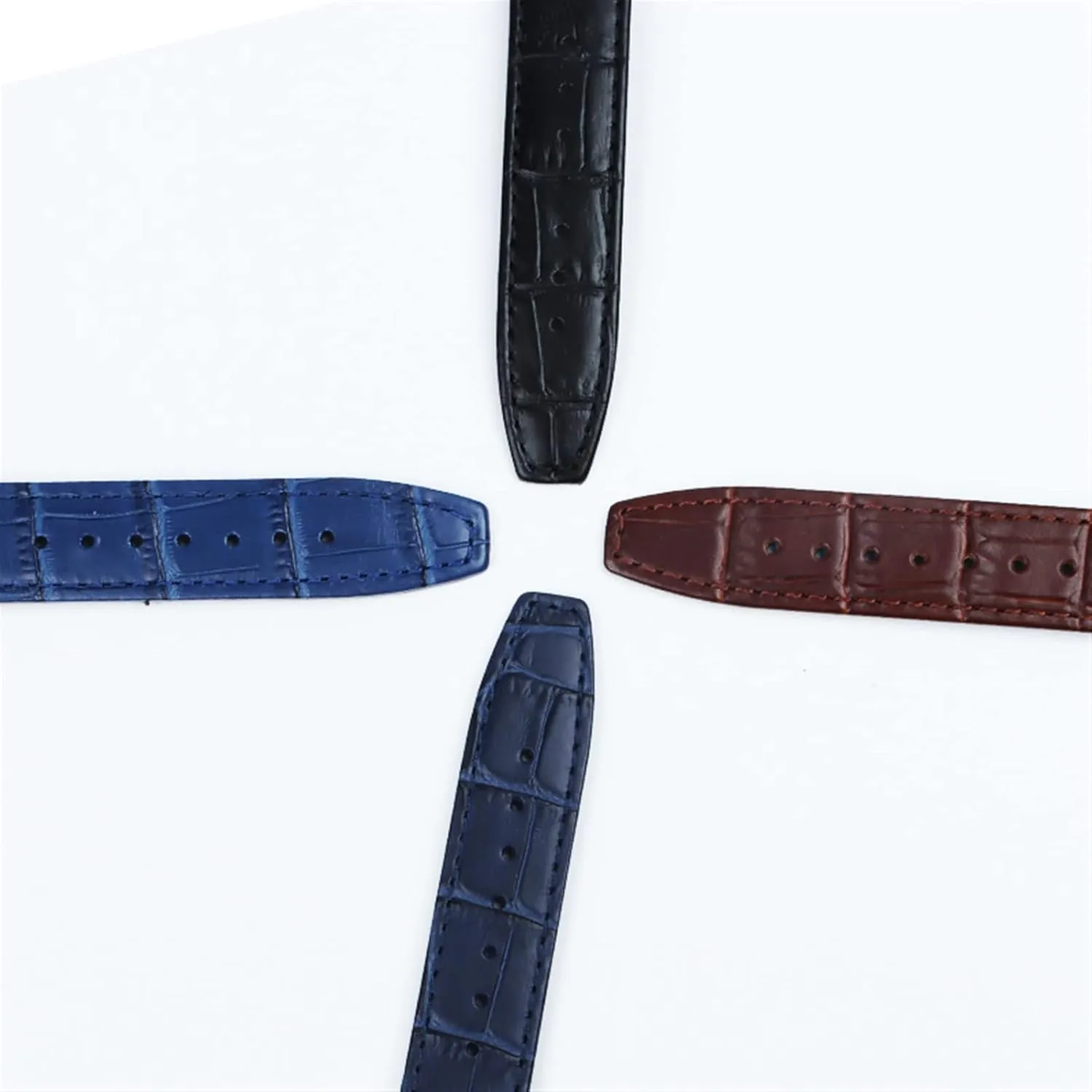 25 mm Genuine Leather Convex Interface Watch Strap Overseas Bamboo Grain Watch Bands For Vacheron Constantin