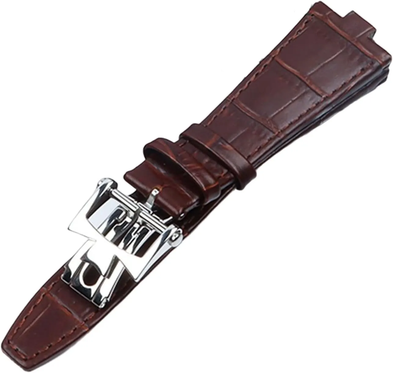 25 mm Genuine Leather Convex Interface Watch Strap Overseas Bamboo Grain Watch Bands For Vacheron Constantin