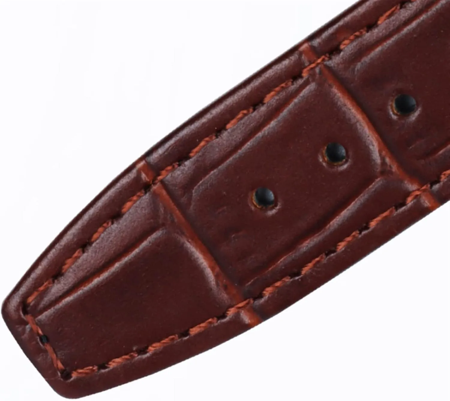 25 mm Genuine Leather Convex Interface Watch Strap Overseas Bamboo Grain Watch Bands For Vacheron Constantin