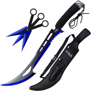 27" Fixed Blade Machete with 3 Fixed Blade Knives Set. for Collection, Gift, Outdoor Sports