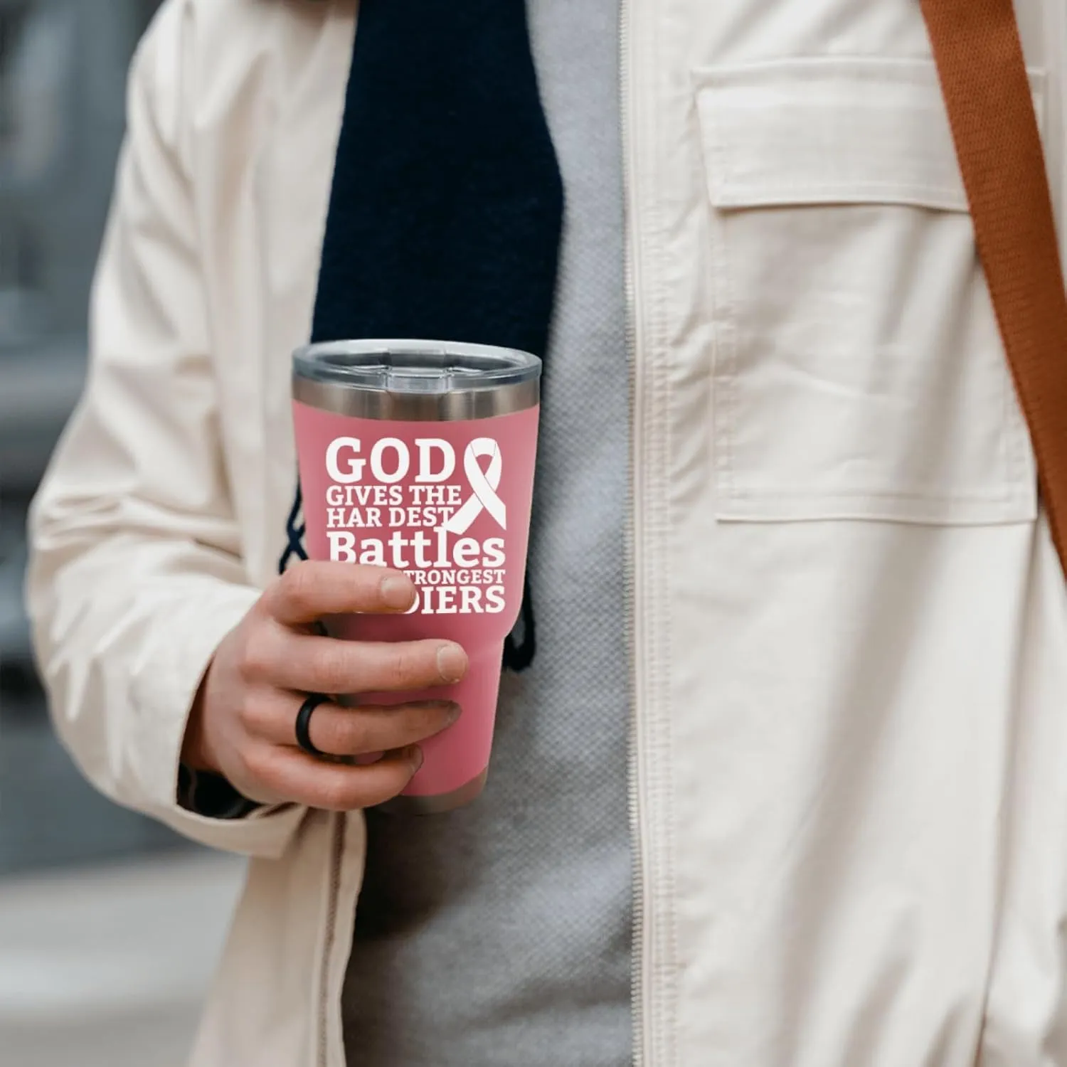 30 oz Tumbler Pink Tumbler God Gives The Hardest Battles To His Strongest Soldiers Tumbler Personalized Tumbler with Lid and Straw Insulated Tumbler Stainless Steel Tumblers