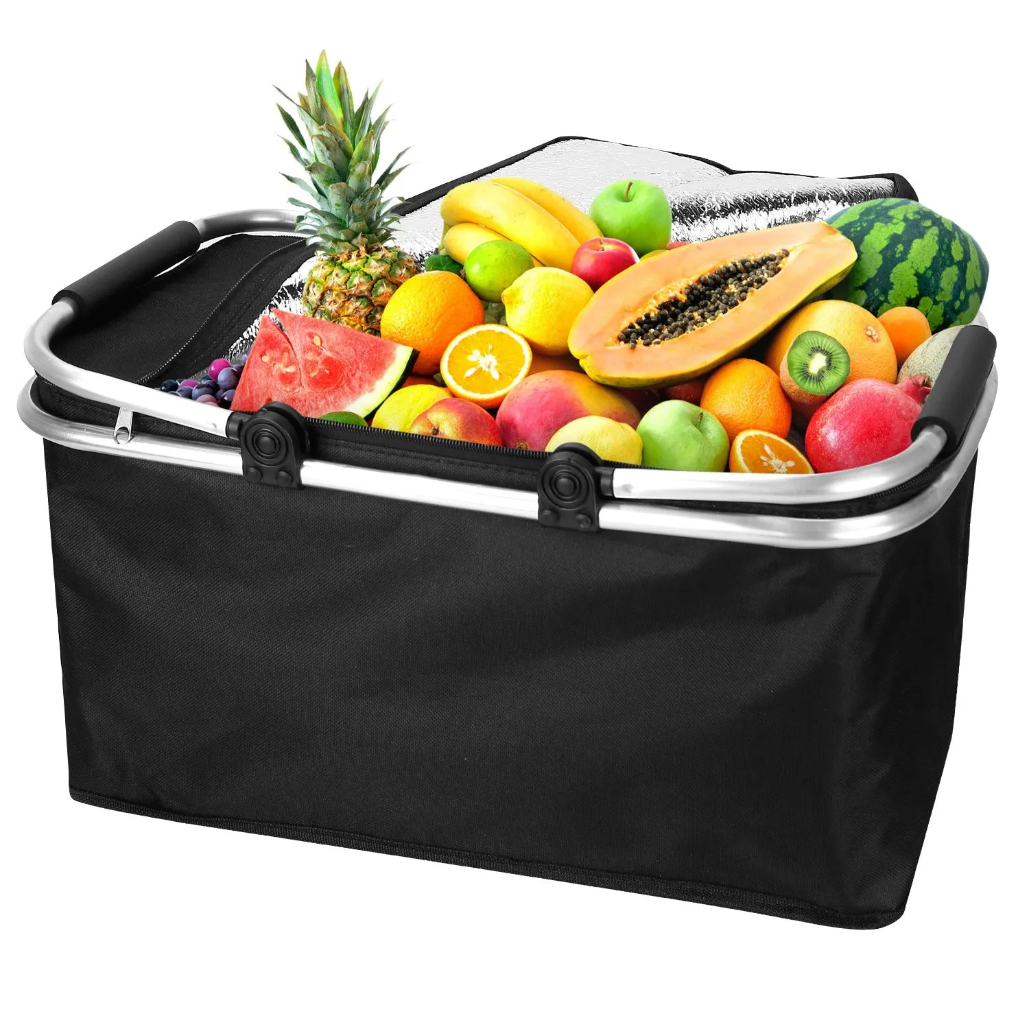 30L Insulated Picnic Basket Cooler Collapsible Food Delivery Storage