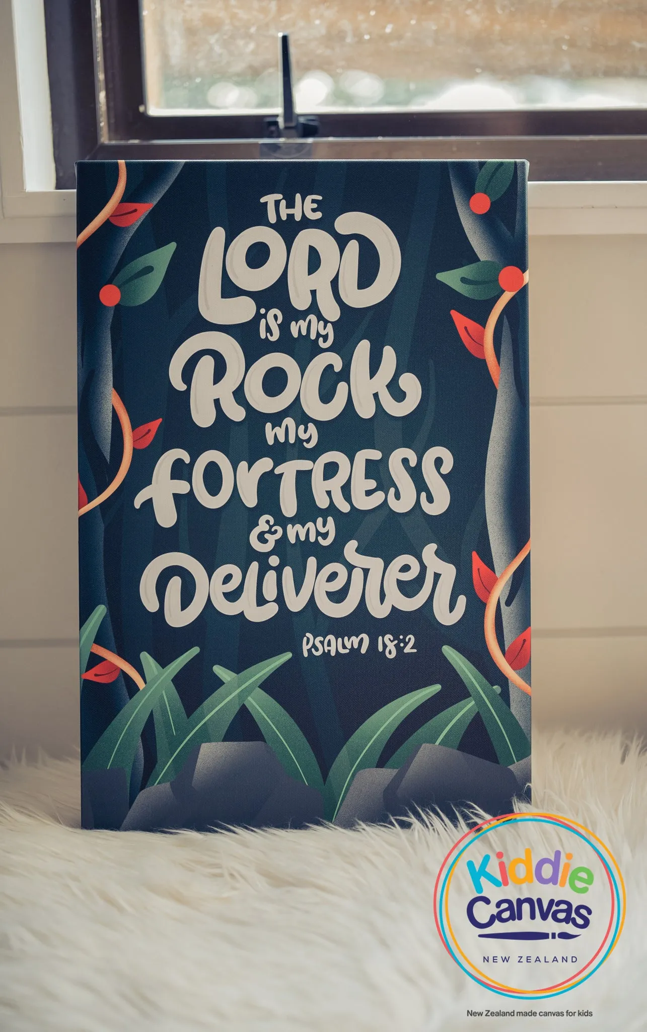 32. Lord is my Rock (Psalm 18:2) artwork - KIDS CANVAS - by Nynja