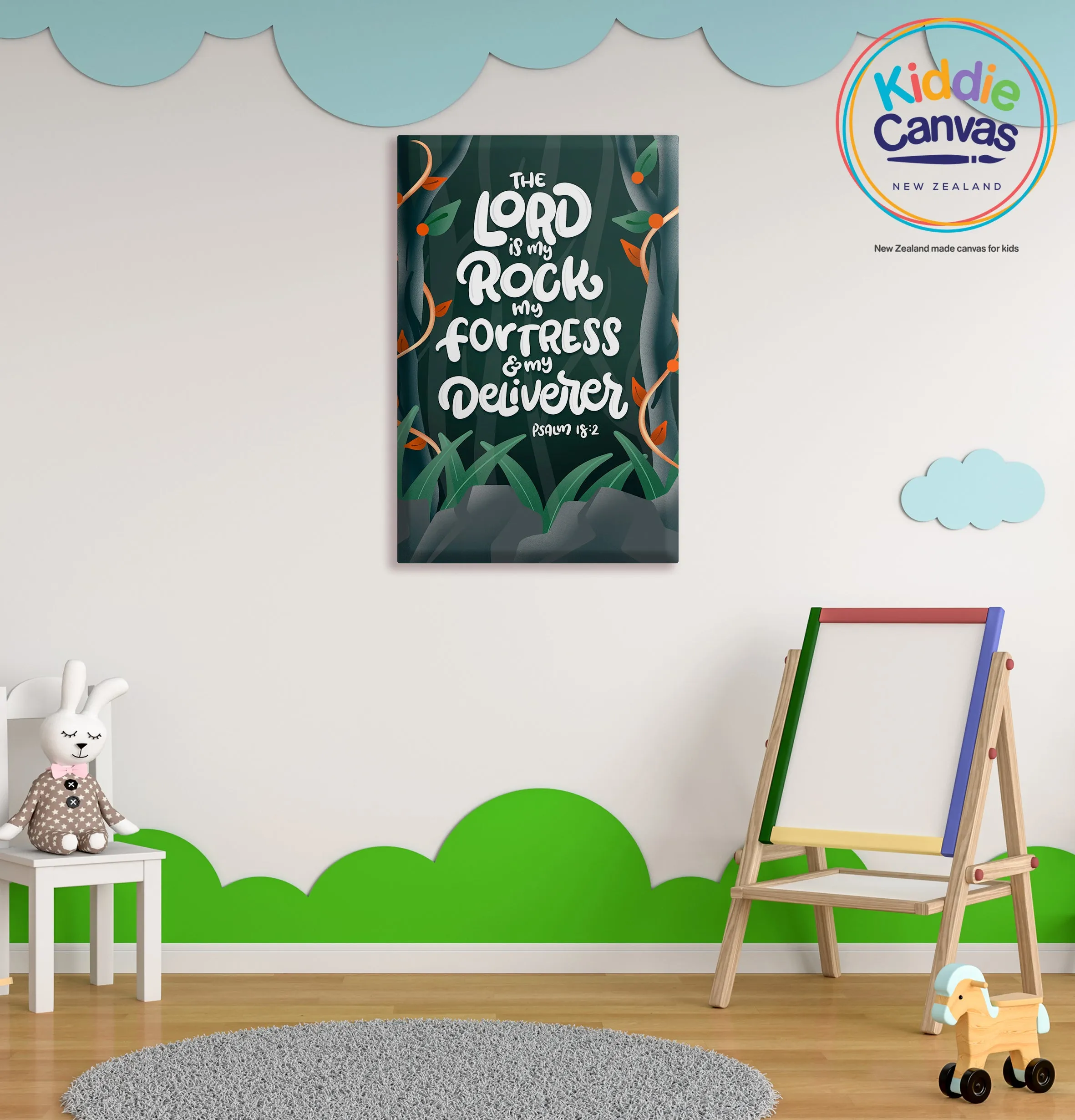 32. Lord is my Rock (Psalm 18:2) artwork - KIDS CANVAS - by Nynja
