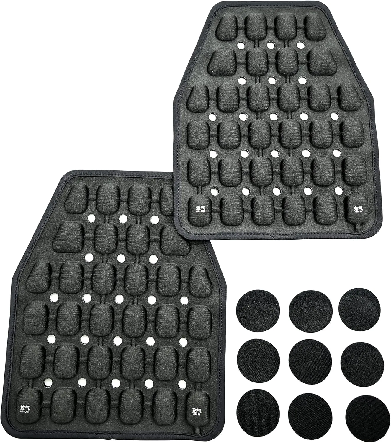 3D Ventilated Shock pad Cushion Cooling Vest Anti-Gravity Body Protection Lightweight Vest Suitable for Tactical Vest, seat Backs, etc. Black - 2PCS
