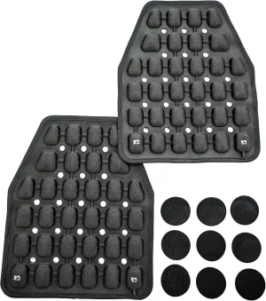 3D Ventilated Shock pad Cushion Cooling Vest Anti-Gravity Body Protection Lightweight Vest Suitable for Tactical Vest, seat Backs, etc. Black - 2PCS