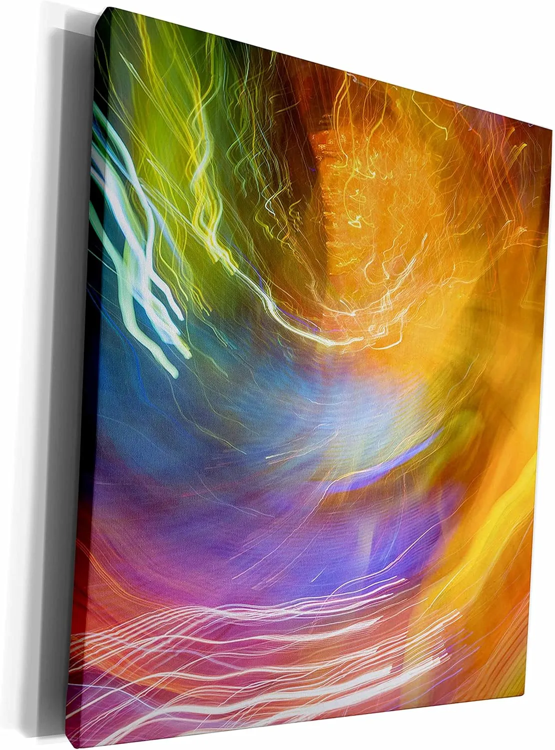 3dRose Museum Grade Canvas Wrap - Glass with colorful blurred motion effect Abstracts