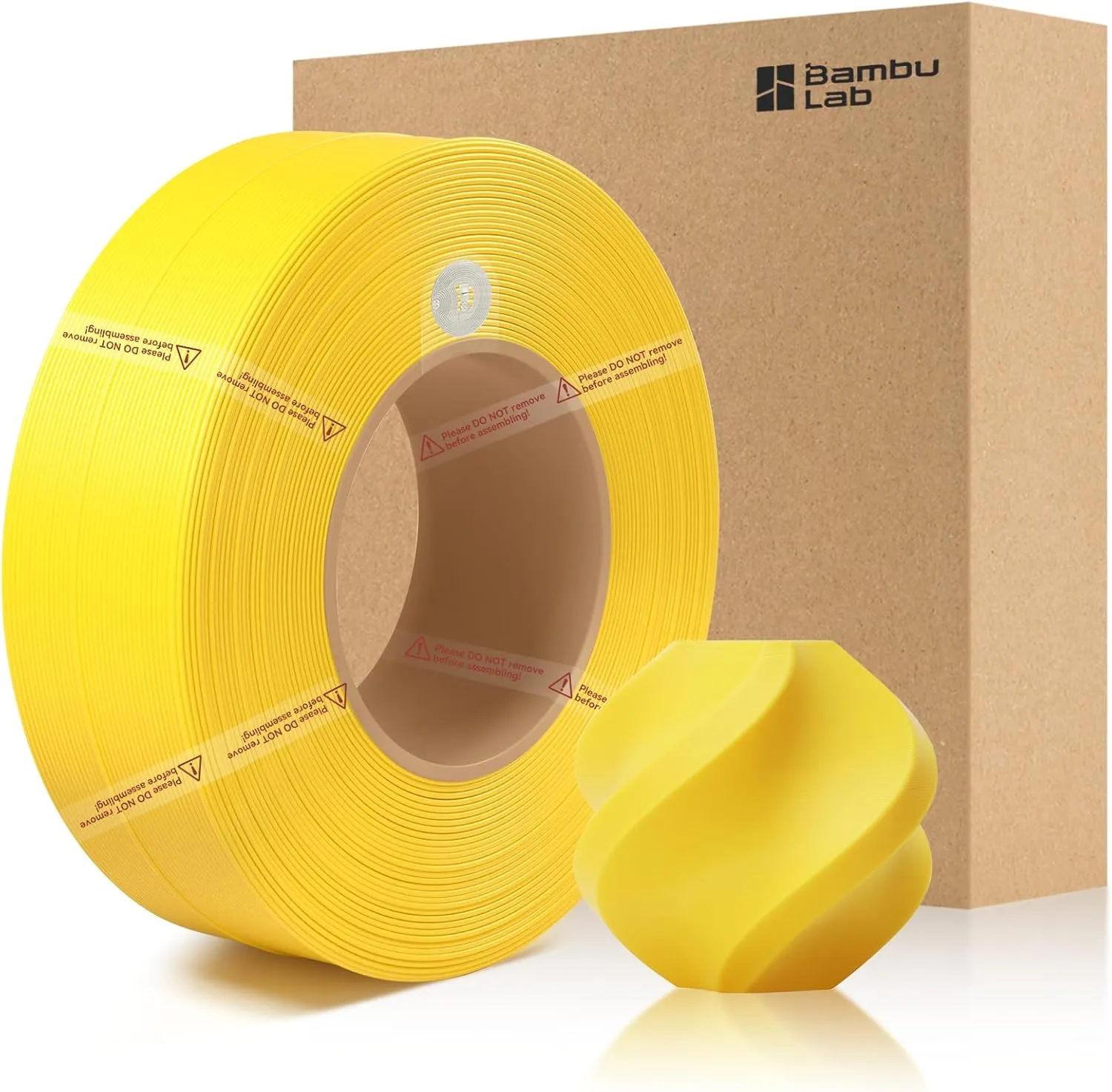 3DTOOLS Bamboo 1.75MM PETG HF Refill Filament High Speed &Easy Printing Eco Friendly with RFID for Bambu Lab A1,A1MINI,X1,P1 AMS 1KG  /- 0.03mm (Without Spool) (Yellow 33400)