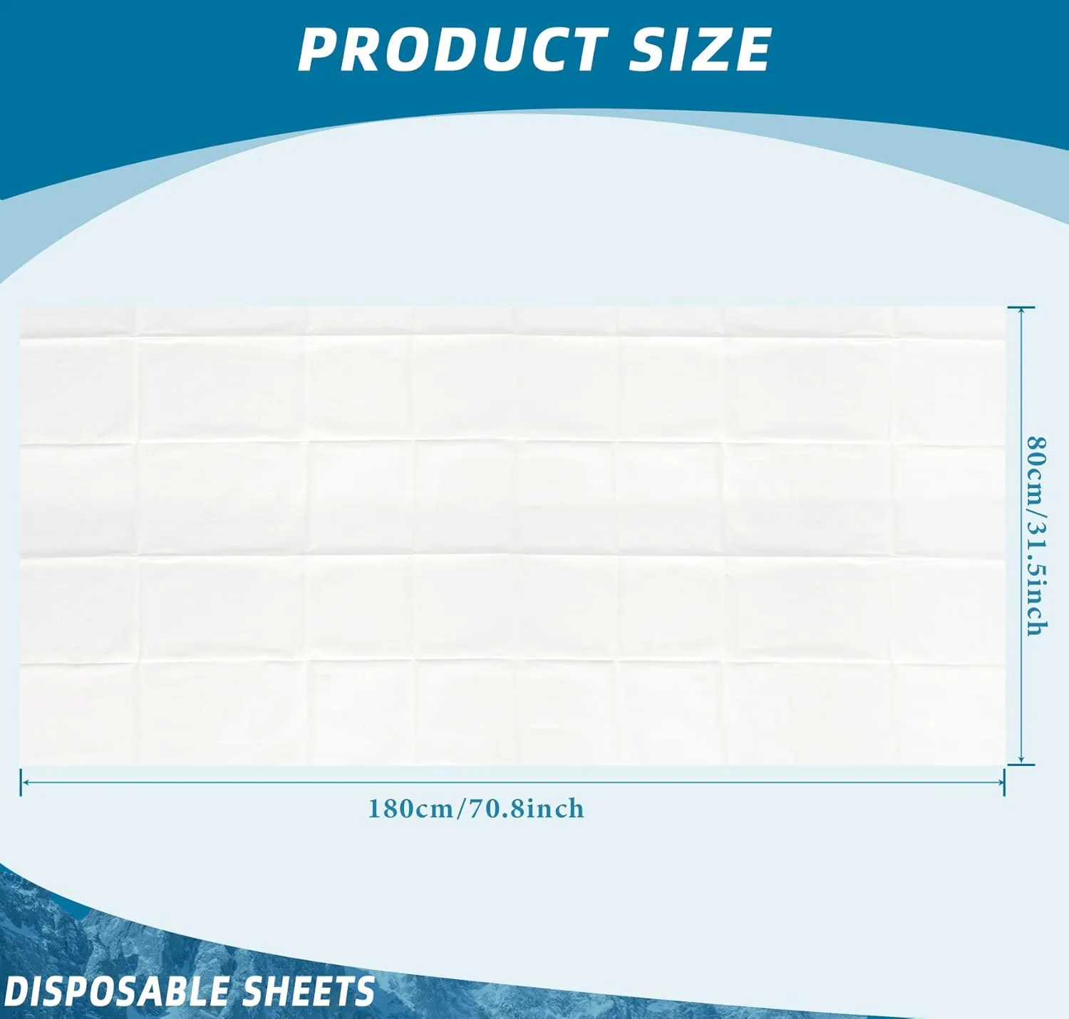 50 Pieces 31 x 70 Inches Disposable Bed Sheets Waterproof Bed Cover Massage Table Sheet Non-woven Fabric for Spa, Beauty Salon, Hotels (White)
