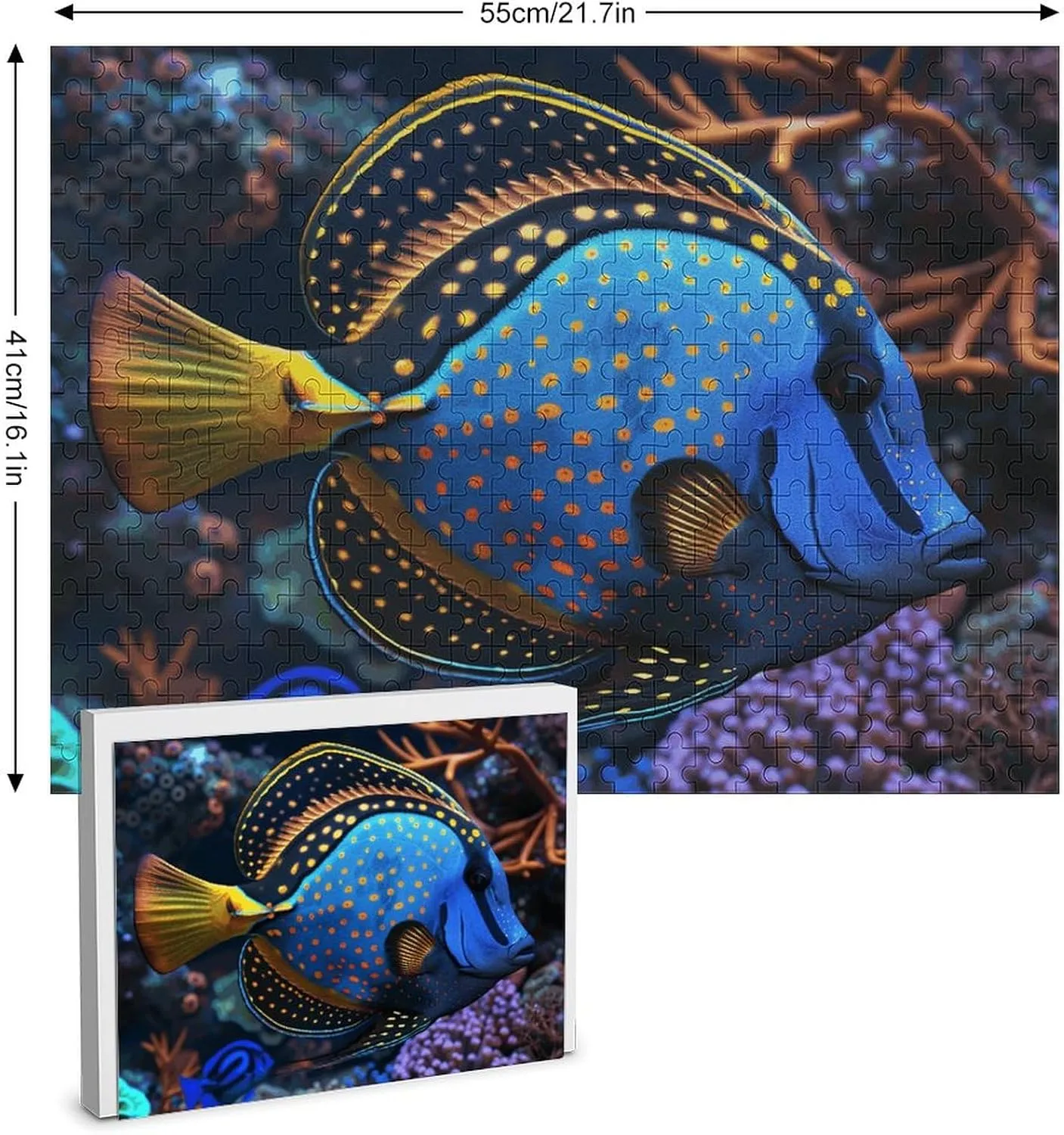 500 PCS Jigsaw Puzzle for Adults Wooden Challenging Puzzle Colorful Tropical Fish Custom Personalized Picture Puzzle for Adults & Kids Family Game Nights Wooden Puzzle