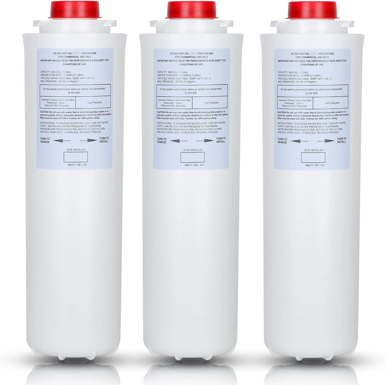 51300-C Replacement (3 Packs-No Chip),Compatible with EzH2O Replacement Bottle Station High Capacity 3000 Gallon,Replacement EWF3000 for 51300-C ERF750, 51299C, 55898C