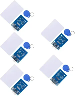 5pcs RFID Kit Mifare RC522 RFID Reader Module with S50 White Card and Key Ring for Arduino Raspberry Pi