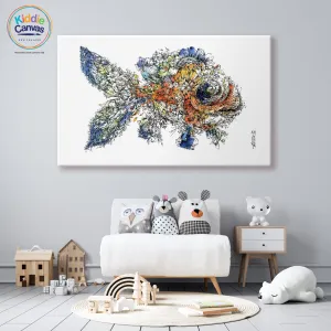 64. Floral Fish artwork - KIDS CANVAS - by Nelver Art