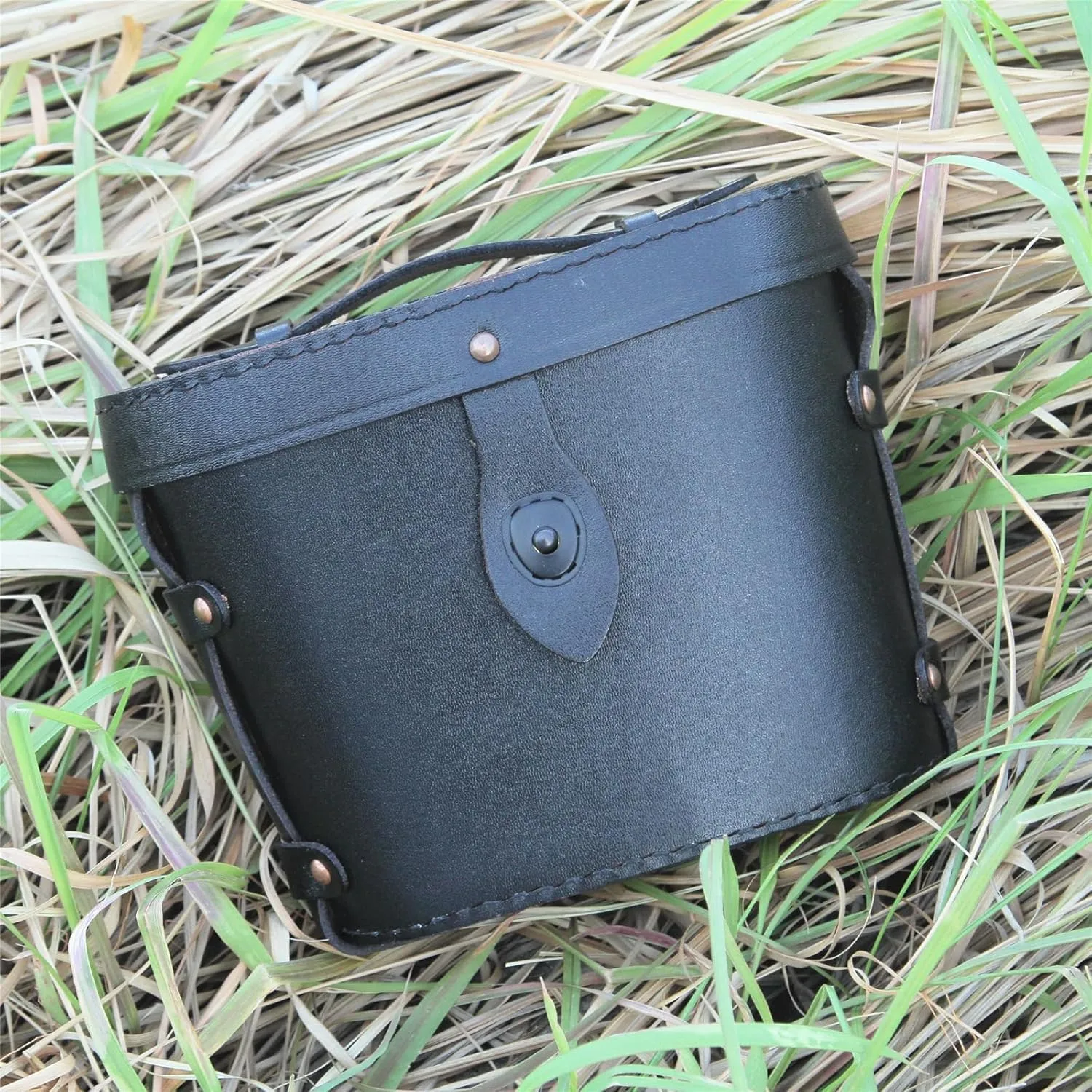 6x30 M3 Series Binoculars Case Black Brown Leather Case with Adjustable Leather Strap 6x 8x (Black)