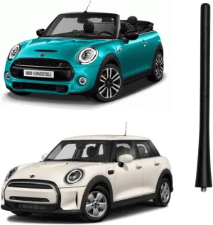 7 inch Antenna Mast Compatible with BMW Mini Cooper Select Models, Direct Replacement, Short Roof/Rear Antenna, Black Flexible Rubber