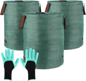abcGoodefg 3 Pack 72 Gallon Lawn and Leaf Bags - Havey Duty, Reusable Yard Waste Bags with Handle