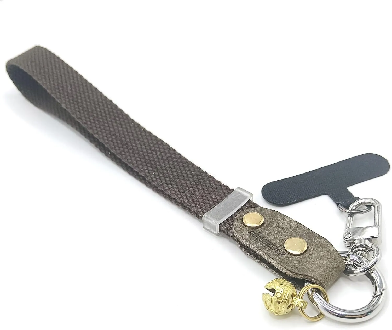 Adjustable Phone Wrist Strap,Thick Leather & Wide Strap Lanyard for Smartphones,Modern Style with Retro Accents,R12