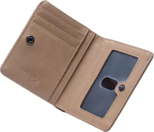 Alldaily Small RFID Wallet for Women Slim Compact Bifold Pocket Ladies Travel Mini Purse (Apricot)