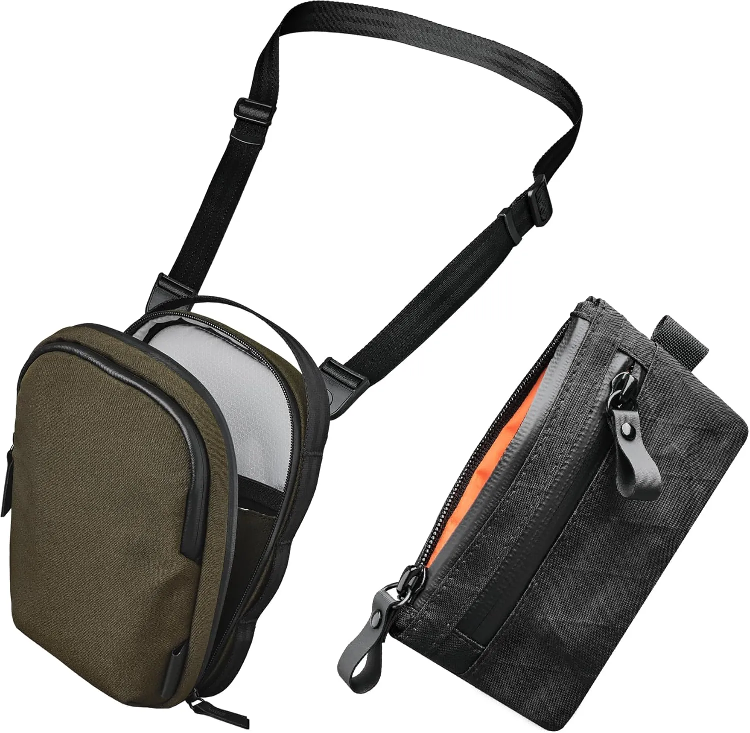 ALPAKA Metro Sling V2 and Zip Pouch, RFID Blocking Small Crossbody Bag & Handle Carry Bag, Adjustable & Detachable Shoulder Strap Bag, Small Cash and Card Zip Wallet with YKK Zipper