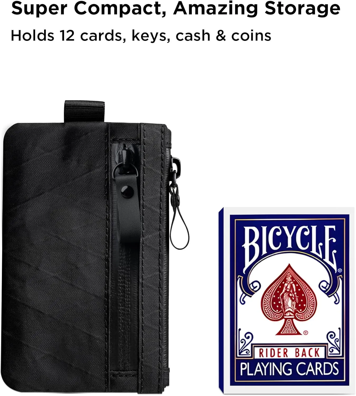 ALPAKA Zip Pouch - X-Pac VX21 RFID-Blocking Cash and Card Wallet - Made With Carbon Neutral Weatherproof Fabrics, YKK Zipper, Black