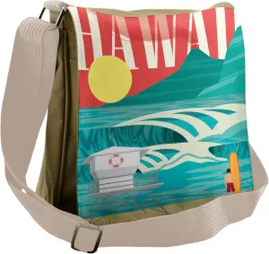 Ambesonne Tropical Messenger Bag, Hawaii Holiday Coast, Unisex Cross-body