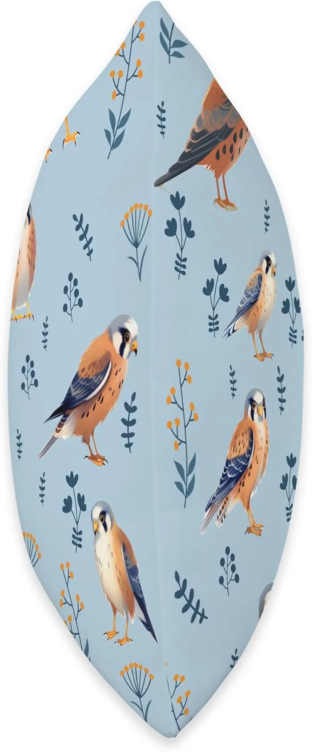 America Kestrel Pattern in Blue Amazing Nature Lover Art Men Throw Pillow, 16x16, Multicolor