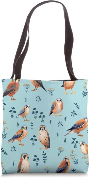 American kestrel pattern in blue amazing Nature Lover Art Tote Bag