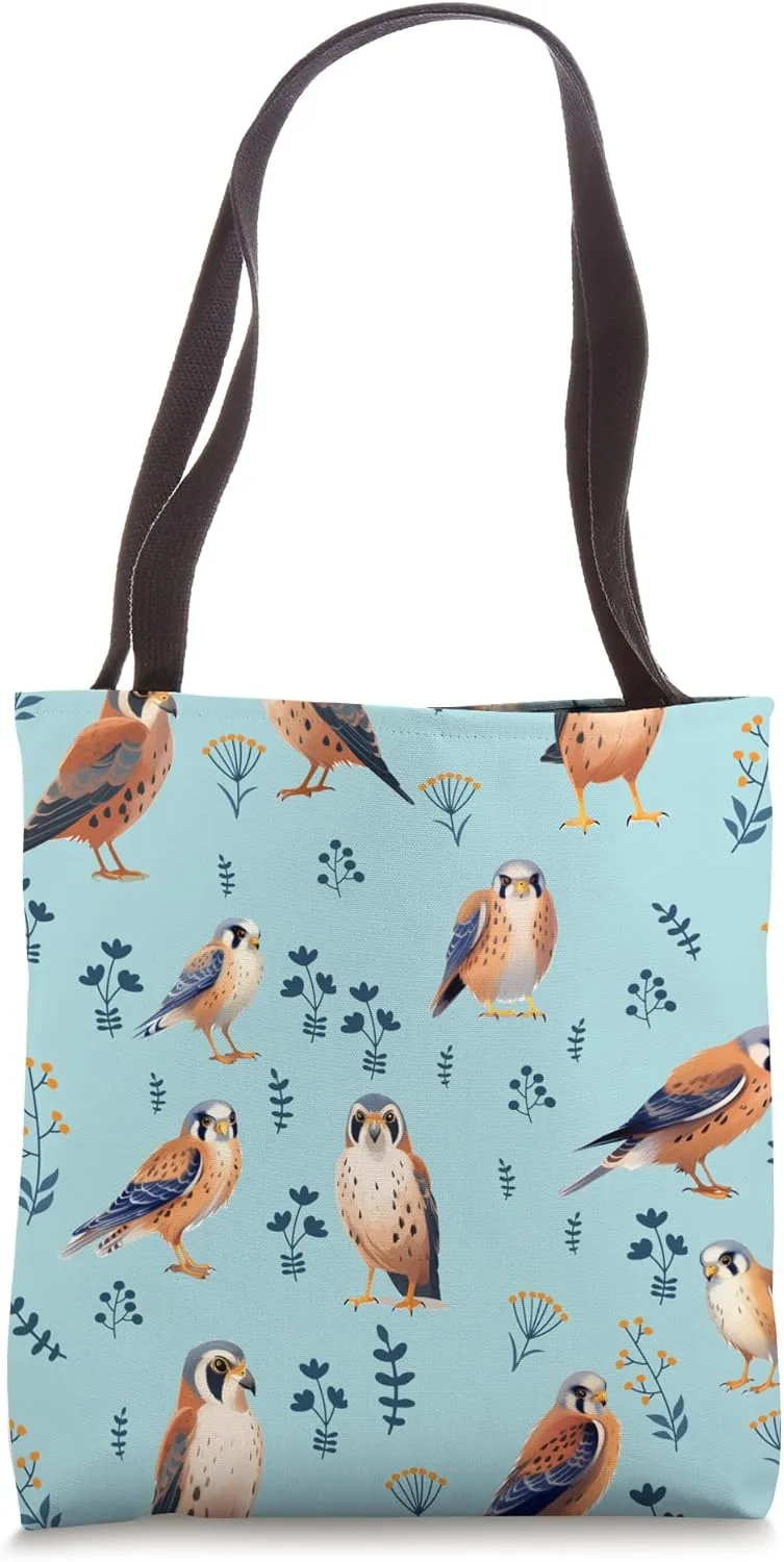 American kestrel pattern in blue amazing Nature Lover Art Tote Bag