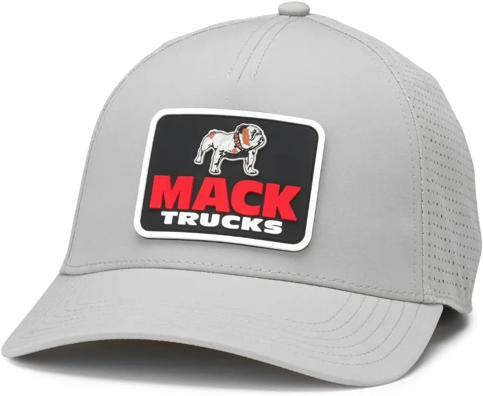 AMERICAN NEEDLE Mack Trucks Officially Licensed Super Tech Valin Trucker Apparel Adjustable Baseball Hat, Pewter (23004A-MACKT-PEWT)